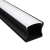 LED Strip Profiel Opbouw | 3 Meter uit één stuk | Zwart | 16.7x14.2mm | Diep model | Voor LED strips tot 12mm
