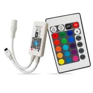 Mini WiFi en IR 24Knops Afstandsbediening voor RGBW en RGBWW LED strip
