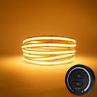 LED Strip COB - 5 Meter - Complete Set - 2700k - Warm Wit - 24V - 480LED/m - Met Draadloze Mi-Light(MiBoxer) Touch Wandbediening(Zwart)