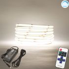 LED Strip COB - 5 Meter - Complete set - 6000k - koud wit - 320LED/m - Met RF Afstandsbediening